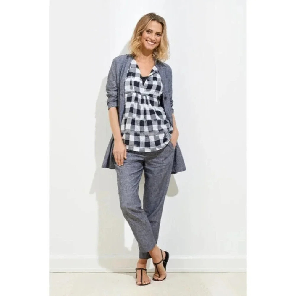 Nwt Masai Jo Jacket Herringbone Lagenlook Longline Linen Herringbone Boucle